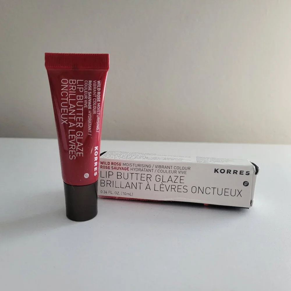 Korres WILD ROSE Lip Butter Glaze .34oz/10ml NEW with Box Rare & HTF